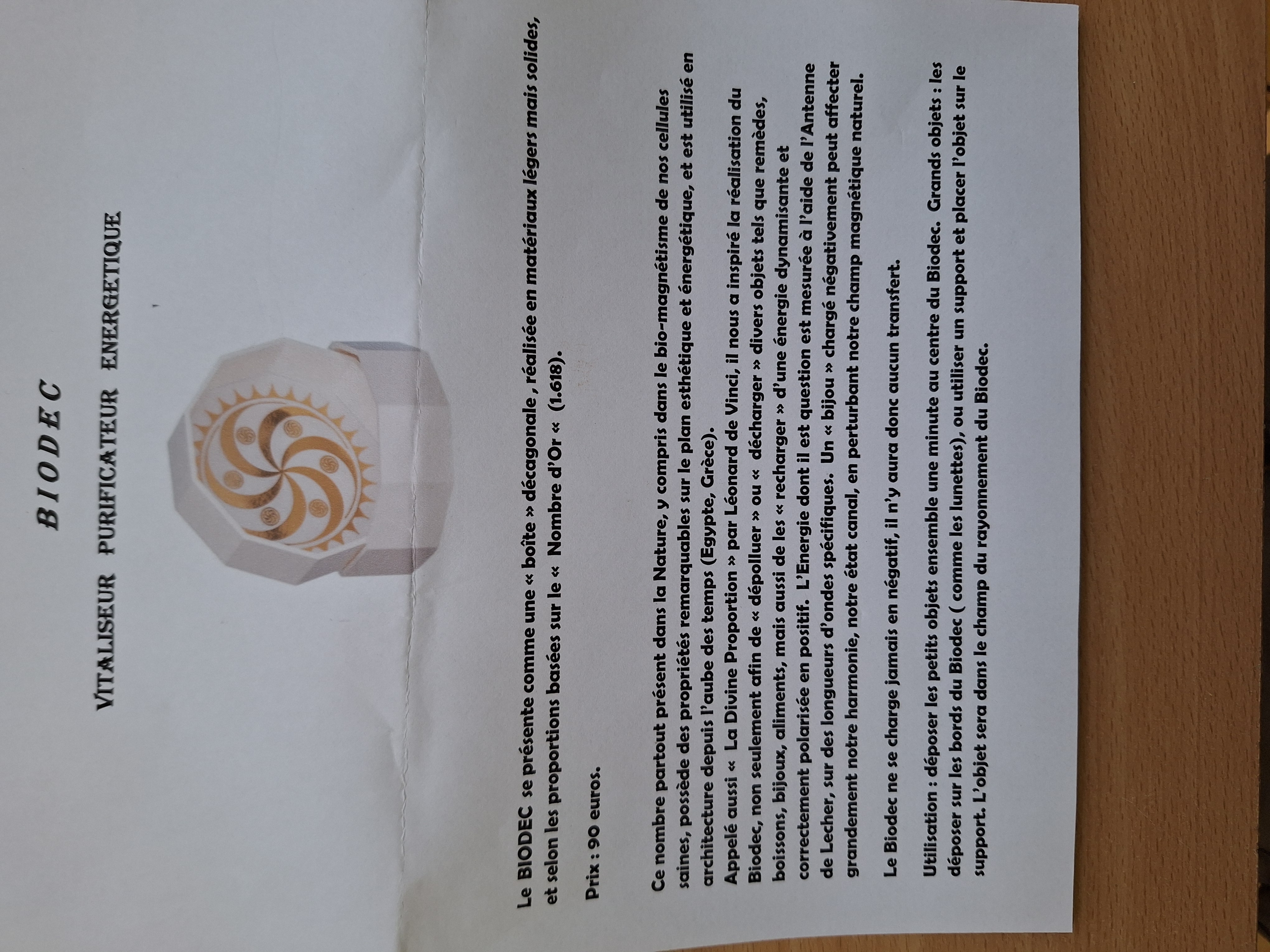 mode d'emploi Biodec